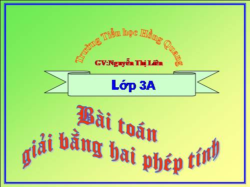 Bài toán giải bằng hai phép tính
