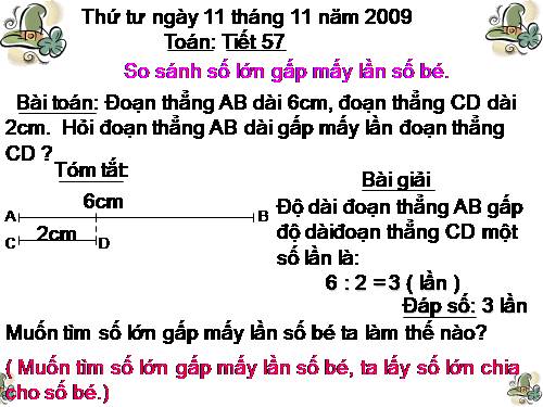 So sánh số lớn gấp mấy lần số bé