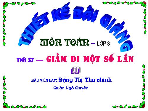 Giảm đi một số lần