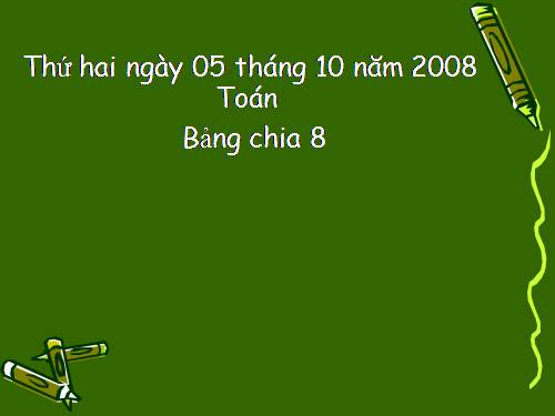 Bảng chia 8