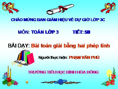 Bài toán giải bằng hai phép tính