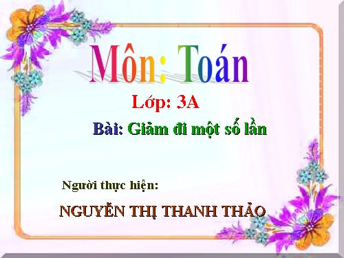 Giảm đi một số lần