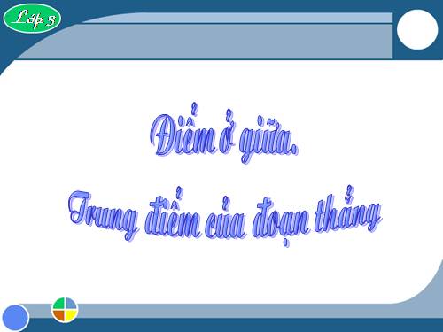 Điểm ở giữa. Trung điểm của đoạn thẳng