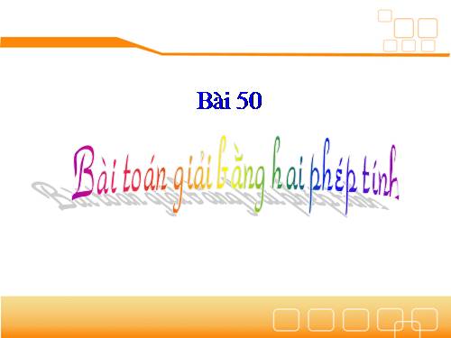 Bài toán giải bằng hai phép tính