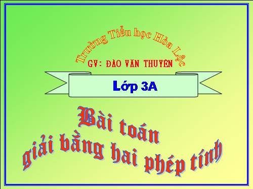 Bài toán giải bằng hai phép tính