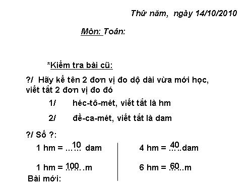 Bảng đơn vị đo độ dài