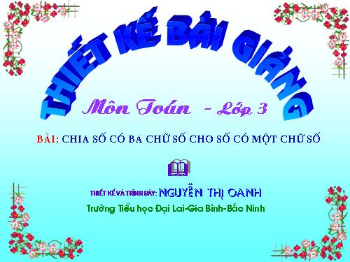 Chia số có ba chữ số cho số có một chữ số