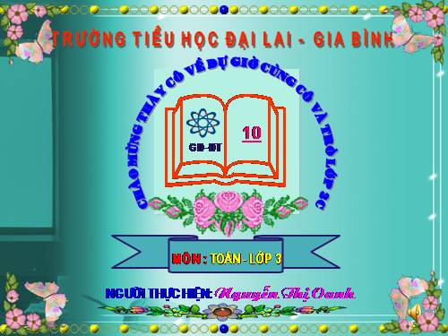 Các Bài giảng khác thuộc Chương trình Toán 3
