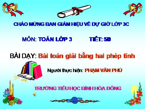 Bài toán giải bằng hai phép tính