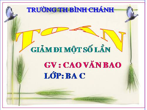Giảm đi một số lần
