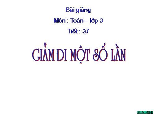Giảm đi một số lần