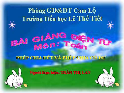 Phép chia hết và phép chia có dư