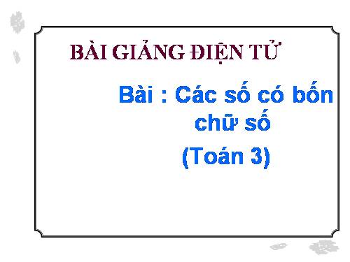 Các số có bốn chữ số