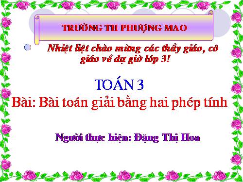 Bài toán giải bằng hai phép tính