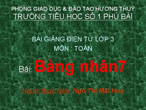 Bảng nhân 7