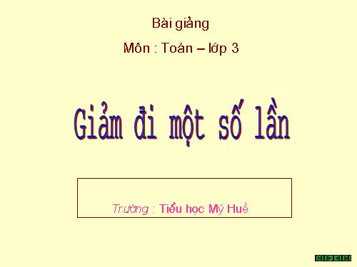 Giảm đi một số lần