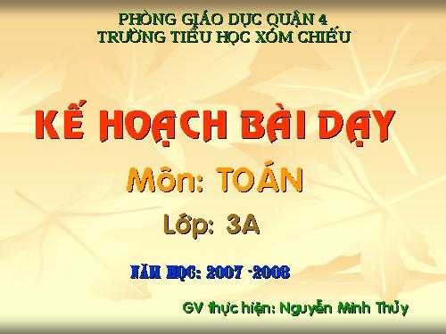 Các Bài giảng khác thuộc Chương trình Toán 3
