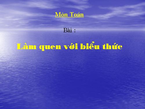 Làm quen với biểu thức