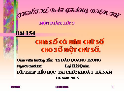 Chia số có năm chữ số cho số có một chữ số