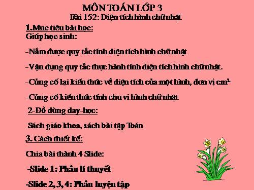 Diện tích hình chữ nhật.