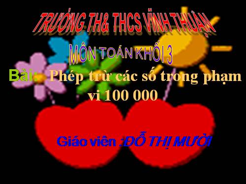 Phép trừ các số trong phạm vi 100 000