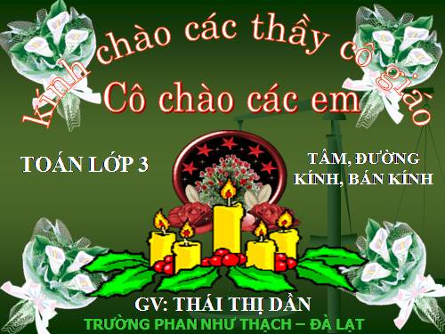 Hình tròn, tâm, đường kính, bán kính