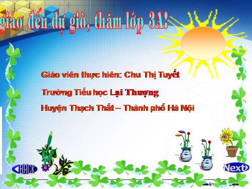 Các Bài giảng khác thuộc Chương trình Toán 3