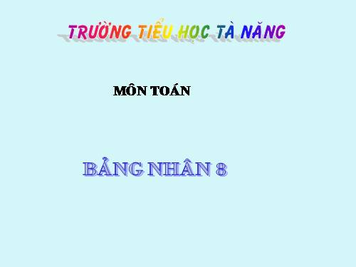 Bảng nhân 8