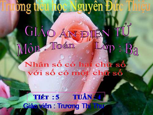 Nhân số có hai chữ số với số có một chữ số (không nhớ)