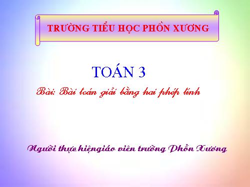 Bài toán giải bằng hai phép tính