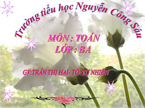 Các Bài giảng khác thuộc Chương trình Toán 3