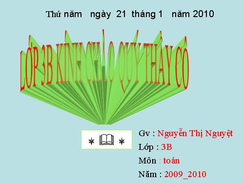 Các Bài giảng khác thuộc Chương trình Toán 3