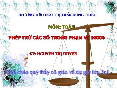 Phép trừ các số trong phạm vi 10 000