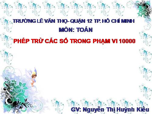 Phép trừ các số trong phạm vi 10 000