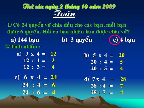 Bảng chia 7