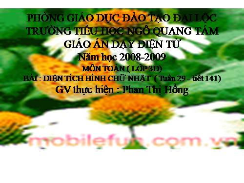 Diện tích hình chữ nhật.