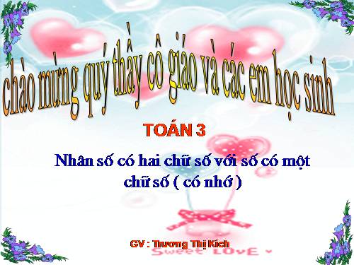 Nhân số có hai chữ số với số có một chữ số (có nhớ)