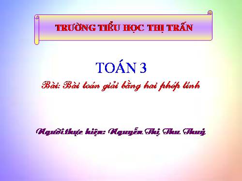Bài toán giải bằng hai phép tính