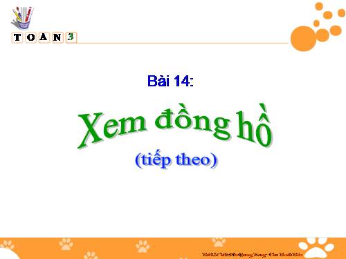Xem đồng hồ (tiếp theo)