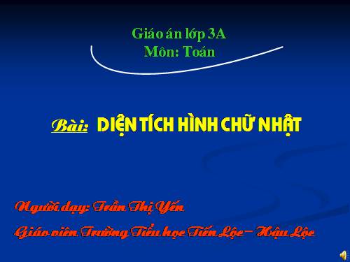 Diện tích hình chữ nhật.
