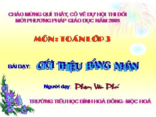 Giới thiệu bảng nhân