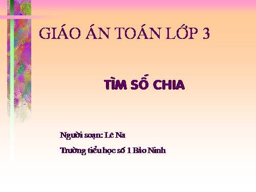Tìm số chia