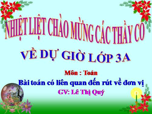 Bài toán liên quan đến rút về đơn vị