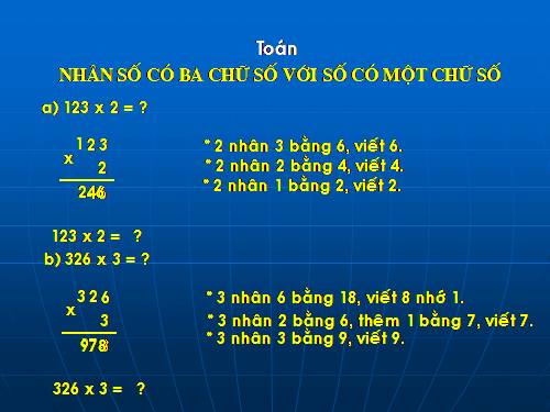 Nhân số có ba chữ số với số có một chữ số