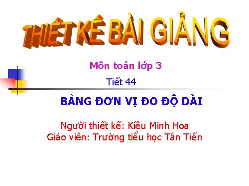 Bảng đơn vị đo độ dài
