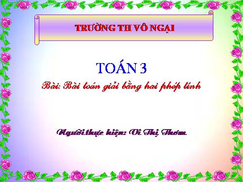 Bài toán giải bằng hai phép tính