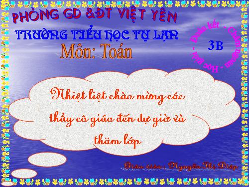 Các Bài giảng khác thuộc Chương trình Toán 3