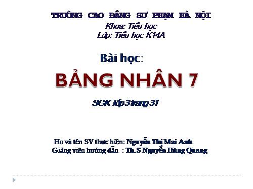 Bảng nhân 7