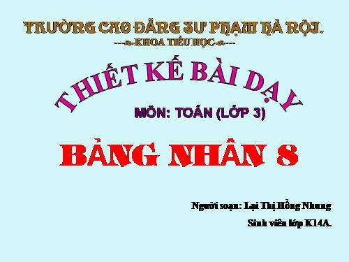 Bảng nhân 8