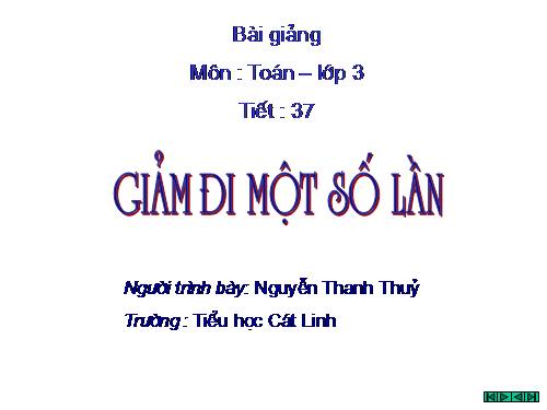 Giảm đi một số lần